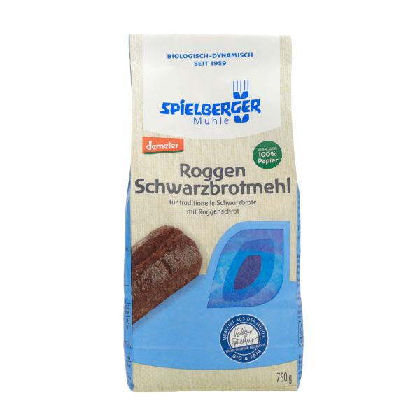 Spielberger Bio Roggen Schwarzbrotmehl, Schrot-Mehl-Mischung, 750g