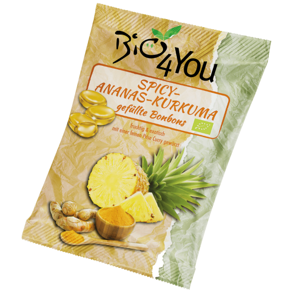 Bio4You Bio Spicy-Ananas-Kurkuma Bonbons