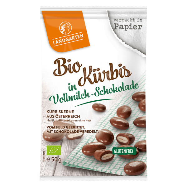 Landgarten Bio Kürbis in Vollmilch-Schokolade