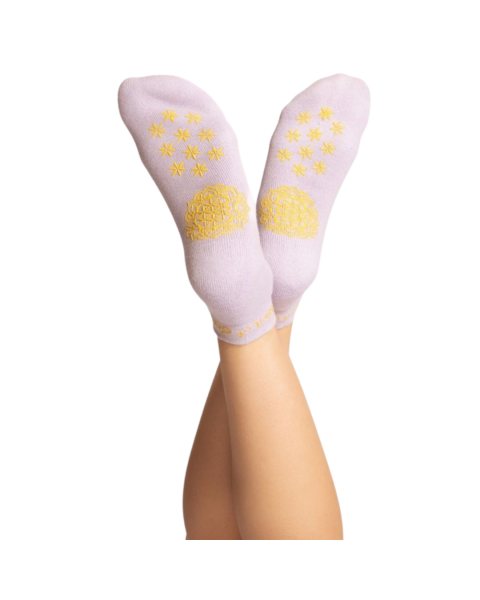 Spirit of Om Rutschfeste Yoga Socken Adhara - flieder-gold