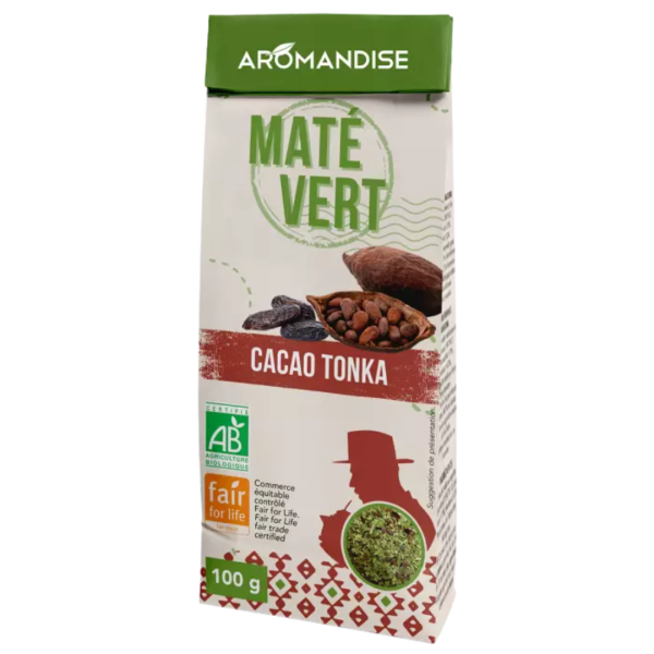 AROMANDISE Wildgrüner Mate Kakao-Tonka, 100g