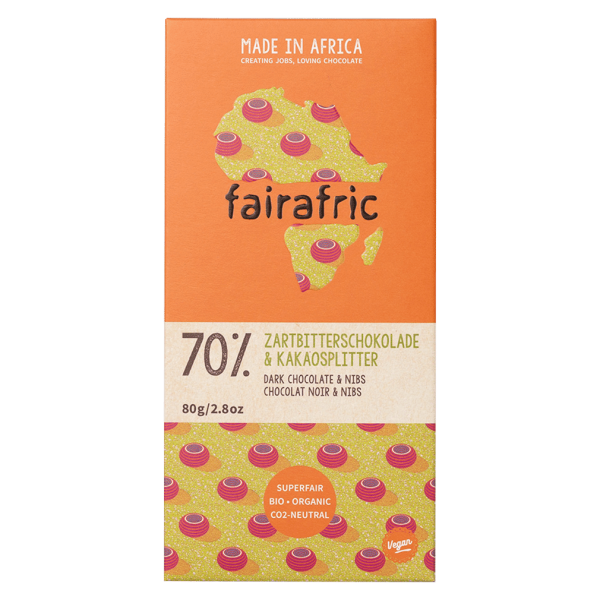 fairafric Bio Zartbitterschokolade &amp; Kakaosplitter