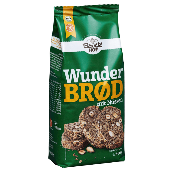 Bauckhof  Bio Wunderbrød mit Nüssen glutenfrei, 600g