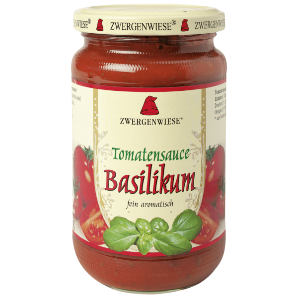 Zwergenwiese Bio Tomatensauce Basilikum, 340ml