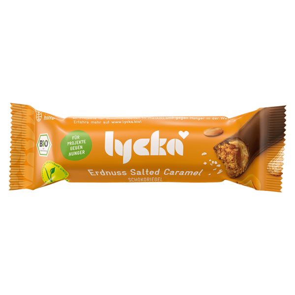 Lycka Bio Schokoriegel Erdnuss Salted Caramel