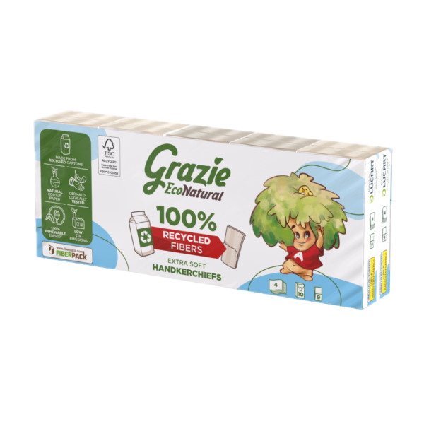 Grazie Natural Taschentücher, 4-lagig, 10x 9 St Packung