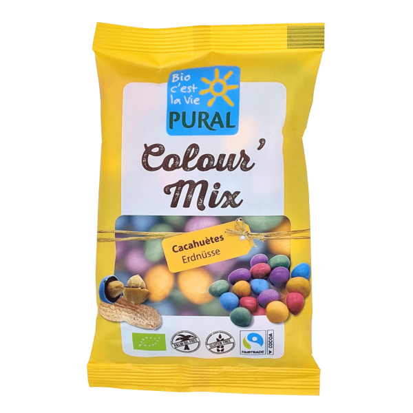 Pural Bio Colour&#039; Mix Erdnüsse in VM-Schoko &amp; bunter Zuckerdecke MHD 30.04.2024