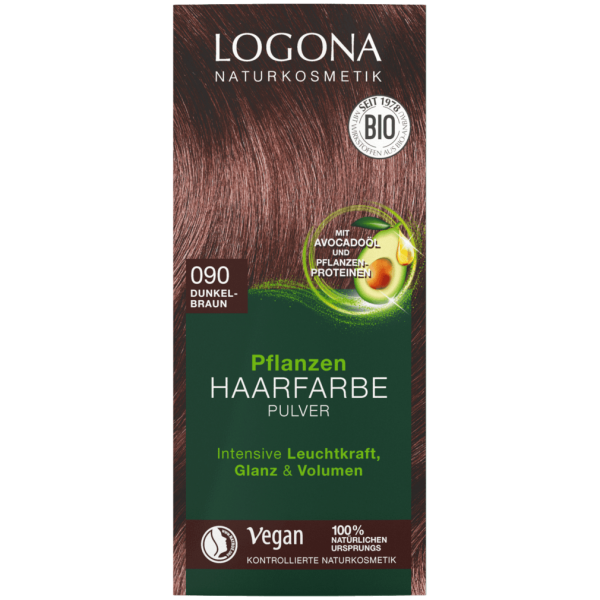 Logona Pflanzenhaarfarbe Pulver 090 Dunkelbraun