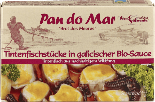 Pan do Mar Tintenfischstücke,in galizischer Bio-Sauce