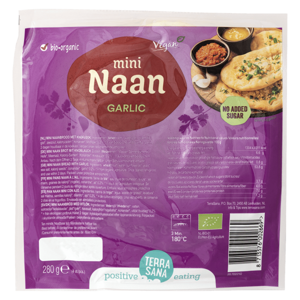 TerraSana Bio Mini Naan Knoblauch