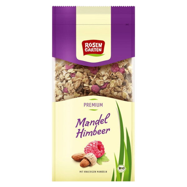 Rosengarten Bio Mandel-Himbeer Müsli