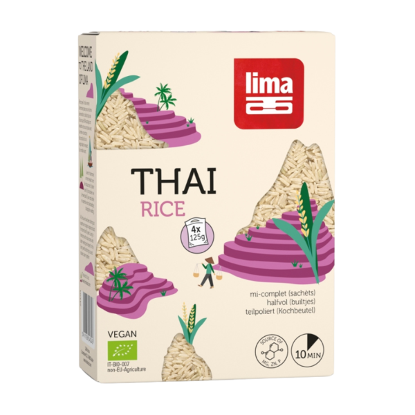 Lima Bio Thai Reis teilpoliert in Kochbeuteln