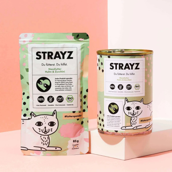 STRAYZ Bio Katzen Nassfutter Huhn &amp; Zucchini