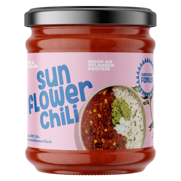 sunflower Family Bio Chili sin Carne mit Sonnenblumenhack MHD 20.02.2023
