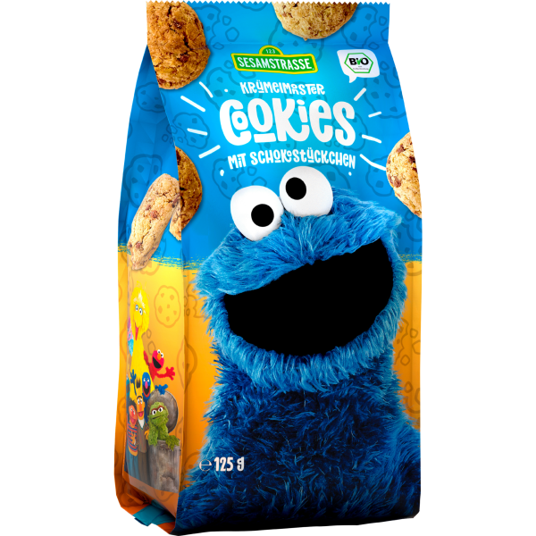 Sesamstrasse Bio Haferkekse Krümelmonster mit Schokostückchen, 125g