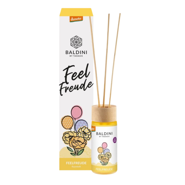 Baldini Raumduftset Feelfreude demeter mit Bambusstäbchen, 50 ml