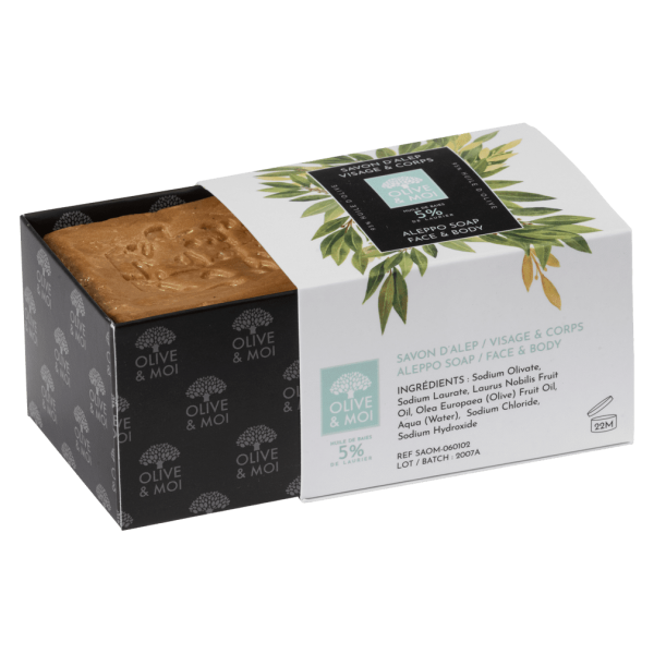 Olive &amp; Moi Aleppo-Seife, 5 % Lorbeeröl