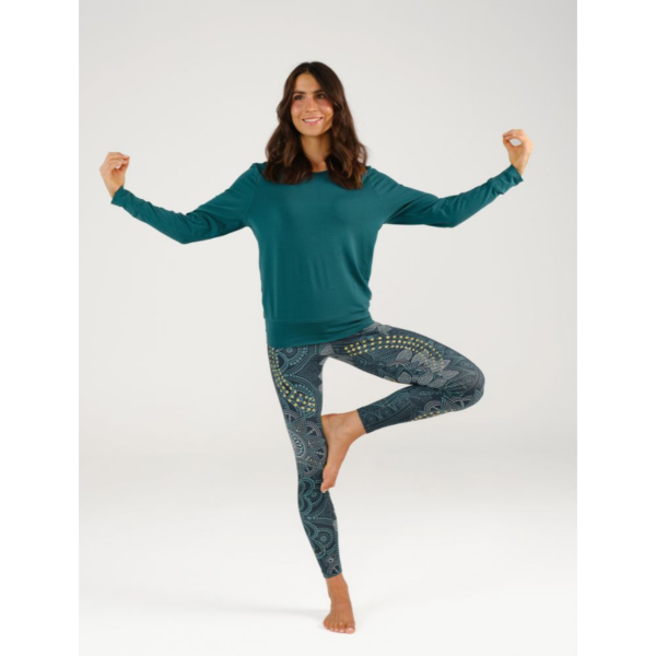 Spirit of Om Longsleeve Jangama - lagunengrün