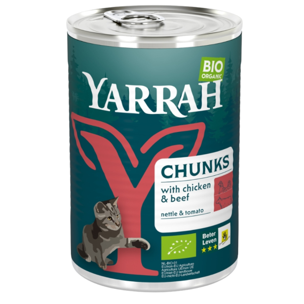 Yarrah Bio Katzenfutter Bröckchen Huhn &amp; Rind