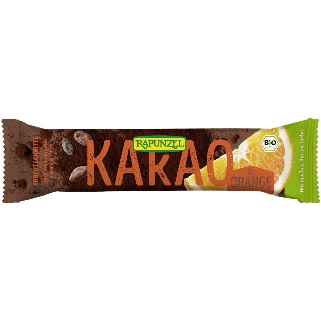 Bio Fruchtschnitte Kakao-Orange von Rapunzel bei greenist.de